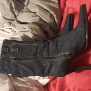 Denim boots